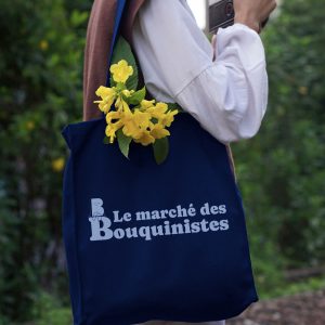 Tote bag bleu marine avec logo principal bleu clair