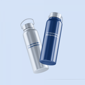 Photo de notre duo de gourdes bleu marine et bleu clair