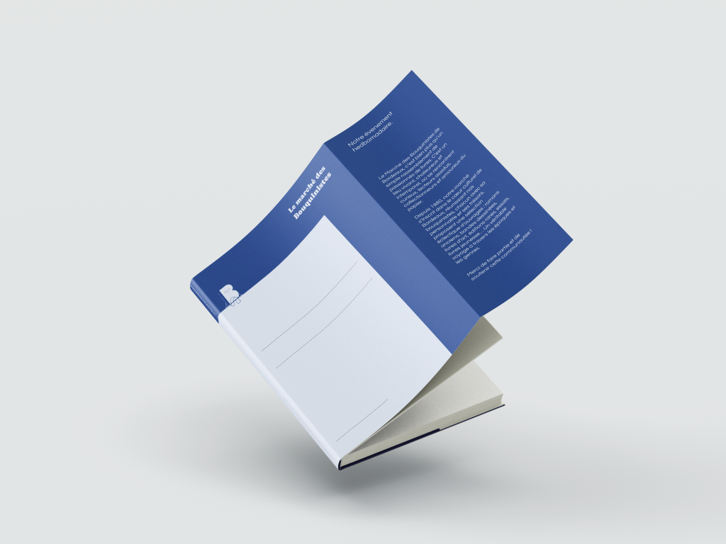 Livre ouvert avec visuel couverture et revers gauche